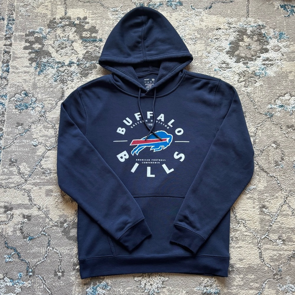 NFL Buffalo Bills Hoodie Mens M Navy Blue Pullover Sweatshirt Football